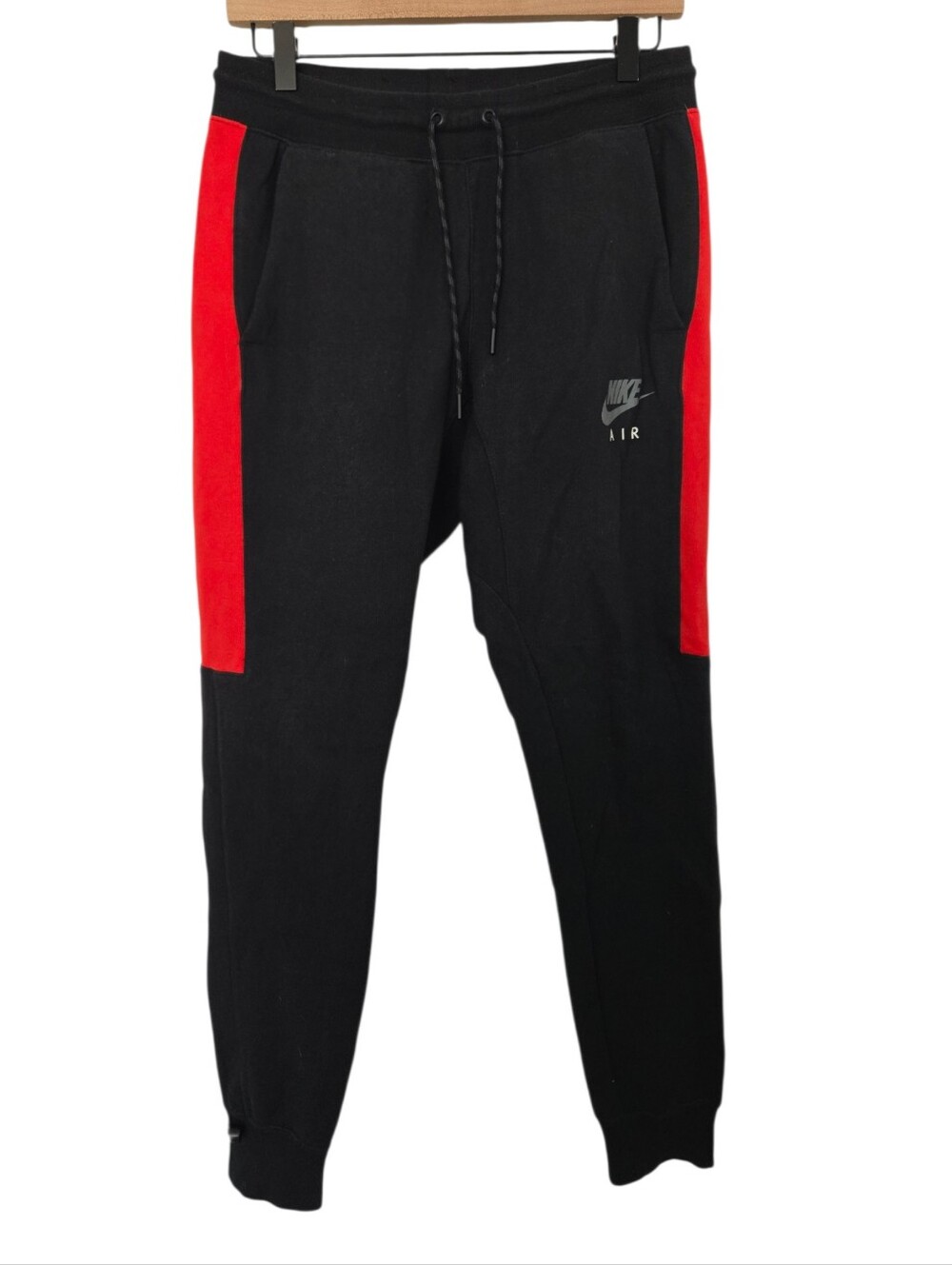 Nike Air Women’s Jogger Sweatpants | Black & Red Fleece Athleisure Joggers Small - Picture 2 of 5